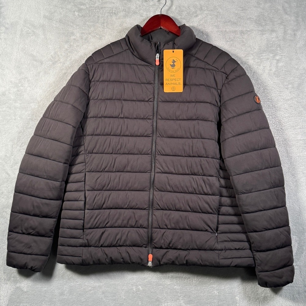Save The Duck Puffer Jacket Mens XL Black Ari Plumtech Full Zip